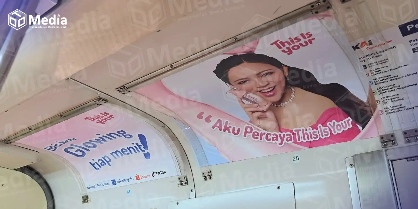 Ceiling panel This is Your dengan tagline "Aku Percaya This is Your" di KRL